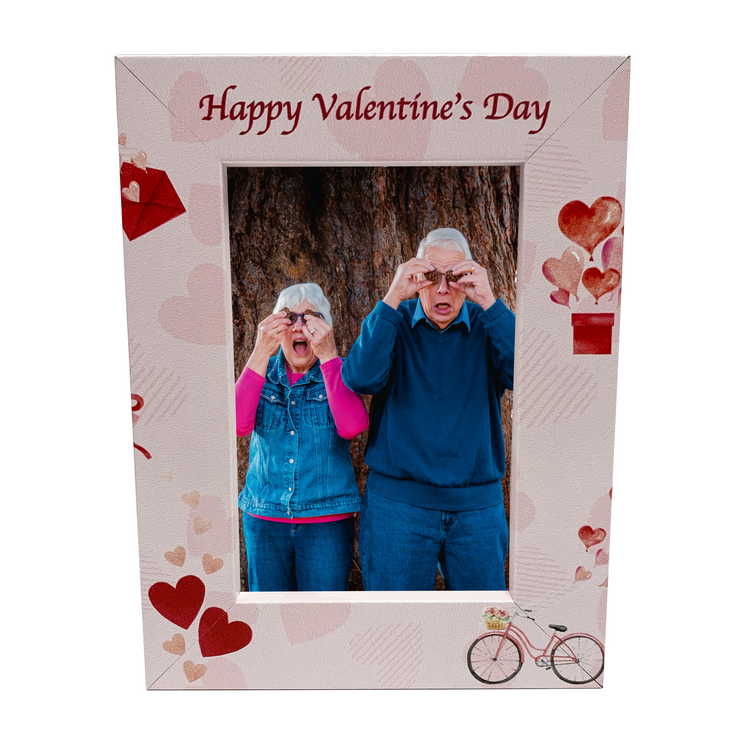 Valentine's Day Picture Frame - Hearts Presents Letters of Love - Made with Recycled Plastic - Special Photo Frame