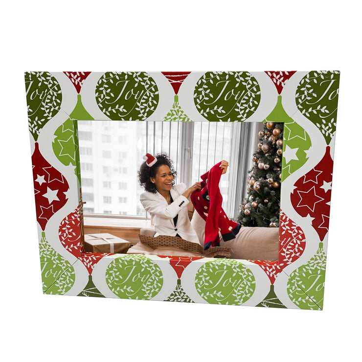 Christmas Ornament Frame - Joy Picture Frame - Made with Recycled Plastic - Fun Colorful Photo Frames