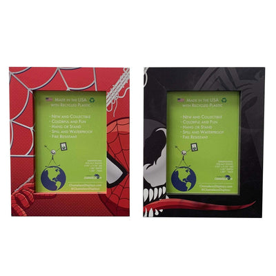 Spidey & Venom  Picture Frame Set. Show off your Superhero Style with Custom Frames made with Recycled Plastic.