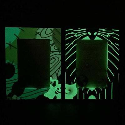 GLOW in THE DARK - Nightmare Christmas Picture Frame Set. GLOWS in the dark!! Custom Frames made with Recycled Plastic.